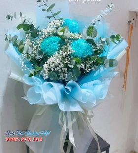 Bó hoa mẫu đơn màu xanh-HV14