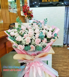 Hoa bó hồng phấn-HV08